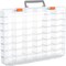 48-Grid Large Plastic Organizer Box with Adjustable Dividers – Bead Storage Container, Tackle Box Case for Crafts, Hobbies, Small Parts, Fishing, Seeds, and Jewelry (Transparent)